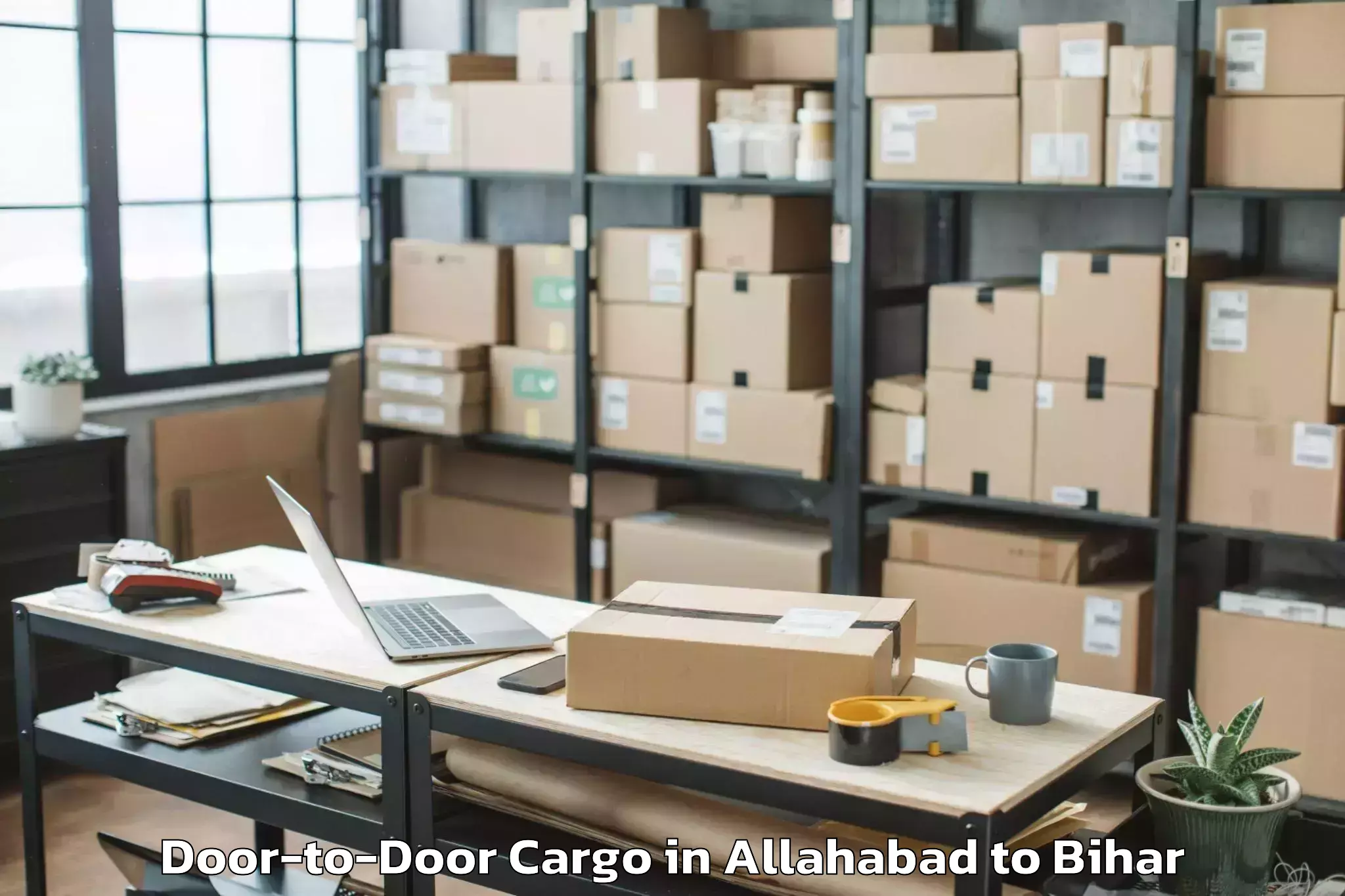 Top Allahabad to Lauriya Door To Door Cargo Available